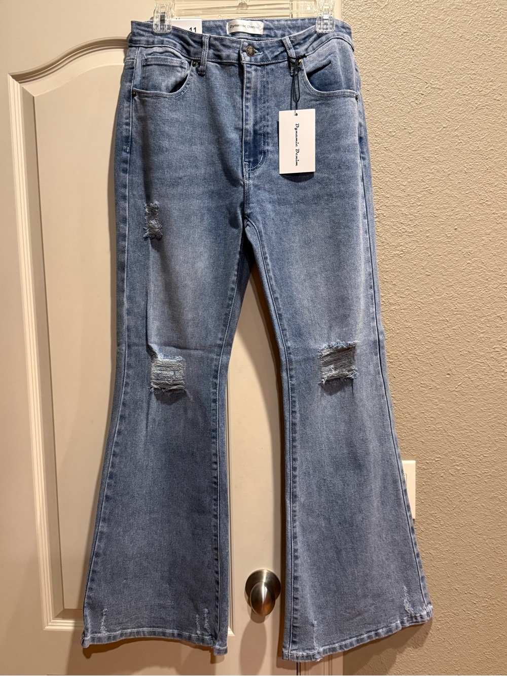 NWT Dynamic Denim by Vervet High Rise Distressed Flare Jeans